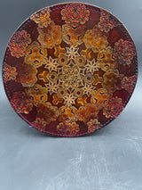 8 Inch Stamped Leather Coaster - Geometry 