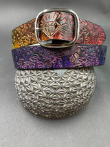 Stamped Leather Belt - Mushrooms