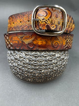 Stamped Leather Belt - Music