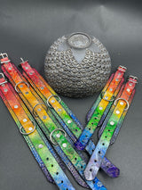 Stamped Leather Bondage Gear - Collar and 2 Cuff Sets