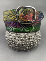 Stamped Leather Belt - Grateful