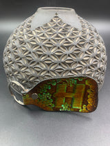 Stamped Leather Keychain - H