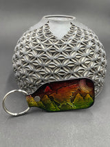 Stamped Leather Keychain - Crow/Raven