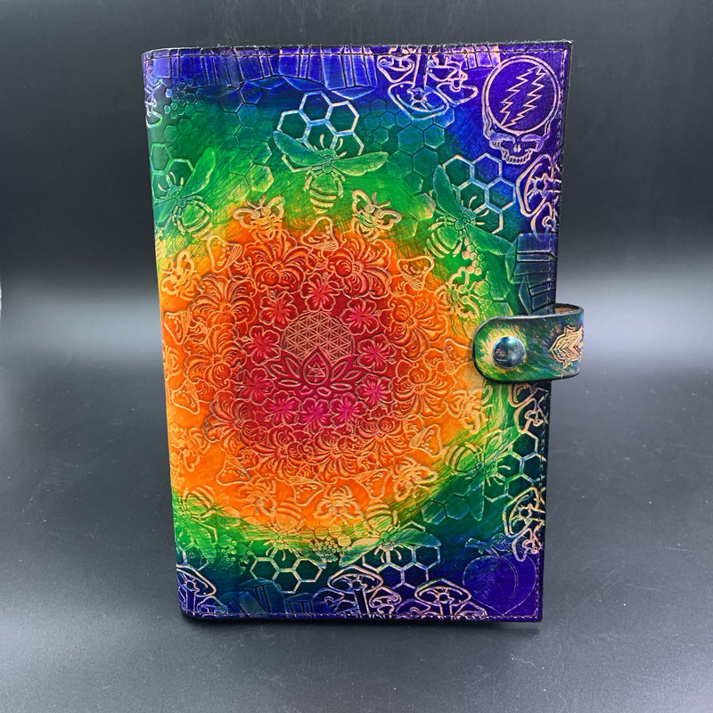 Stamped Leather Journal - Rainbow 