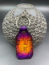 Stamped Leather Keychain - H