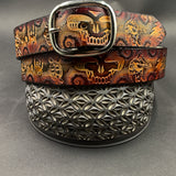 Stamped Leather Belt - Grateful