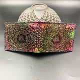Stamped Leather Bifold Wallet - Sacred Geometry Mushrooms