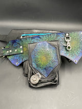 Stamped Leather Utility Hip Belt - Paisley