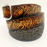 Stamped Leather Belt - Grateful