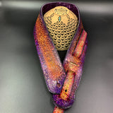 Stamped Leather Guitar Strap - Honeycomb