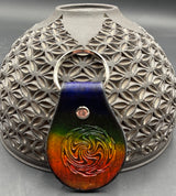 Small Stamped Leather Keychain - Wig Wag