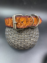 Medium Stamped Leather Dog Collar - Grateful