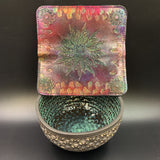 Stamped Leather Bifold Clutch - Feathers