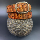 Stamped Leather Belt - Trees