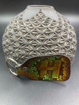 Stamped Leather Keychain - H