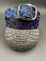 Stamped Leather Belt - Mr. Melty Blue/Purple
