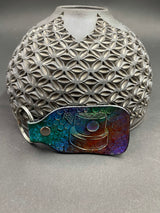 Stamped Leather Keychain - Spray Paint Cap