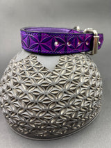 Small Stamped Leather Dog Collar - Sacred Geometry