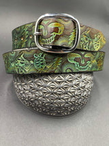 Stamped Leather Belt - Terrapins