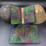 Carved Leather Passport Wallet - Steelie Dyed