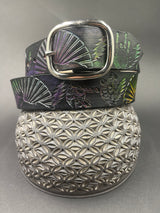 Stamped Leather Belt - Grateful