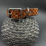 Tiny Stamped Leather Dog Collar - Sacred Geometry