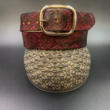 Stamped Leather Belt - Patterned Red
