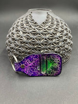 Stamped Leather Keychain - Jade Cicada