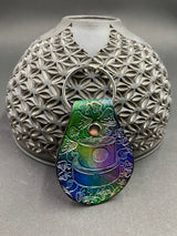 Stamped Leather Keychain - Spray Paint Cap