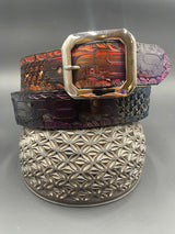 Stamped Leather Belt - Music