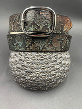 Stamped Leather Belt - Panic