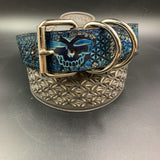 Large Stamped Leather Dog Collar - Sacred Geometry