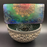 Stamped Leather Bifold Clutch - Mandala