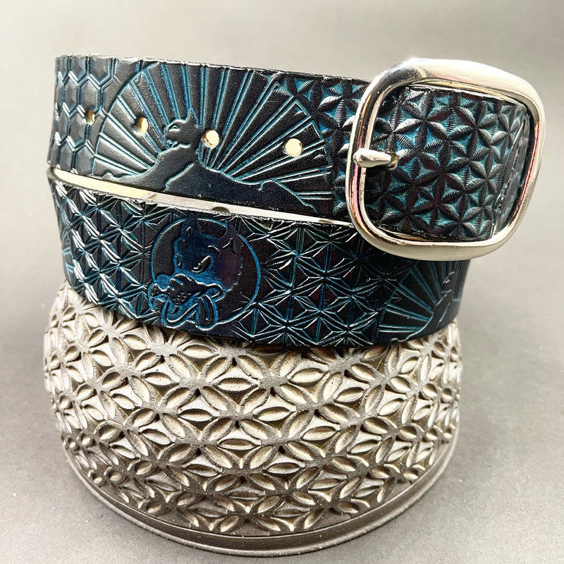 Stamped Leather Belt - Flower of Life Sphinx 