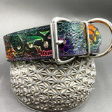 Large Stamped Leather Dog Collar - Sacred Geometry