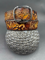 Stamped Leather Belt - Grateful