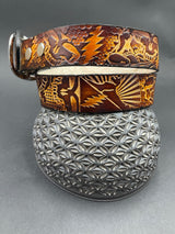 Stamped Leather Belt - Grateful