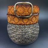 Stamped Leather Belt - Classic Leather Patterned