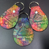 Stamped Leather Keychain - Festival