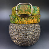 Stamped Leather Belt - Trees