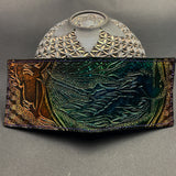 Carved Leather Bifold Wallet - Blue Heron