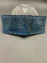 Stamped Leather Bifold Wallet - Sacred Geometry Mushrooms