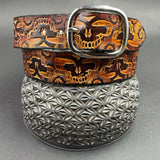 Stamped Leather Belt - Stealie