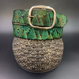 Stamped Leather Belt - Trees