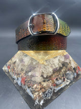 Stamped Leather Belt - Trees Landscape