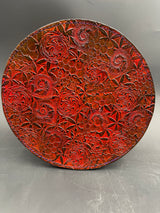 8 Inch Stamped Leather Coaster - Honeycomb Swirl