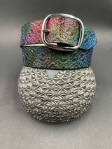 Stamped Leather Belt - Octagon Pattern