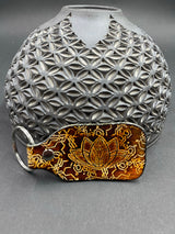 Stamped Leather Keychain - Lotus