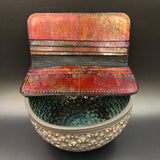 Stamped Leather Bifold Clutch - Honeycomb