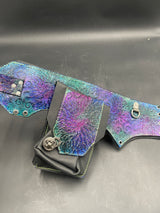 Stamped Leather Utility Hip Belt - Question Mark